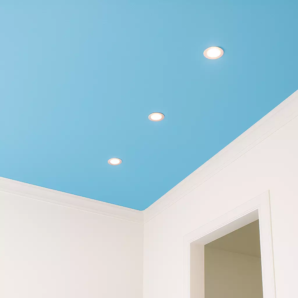 Голубой натяжной потолок Потолки Всем