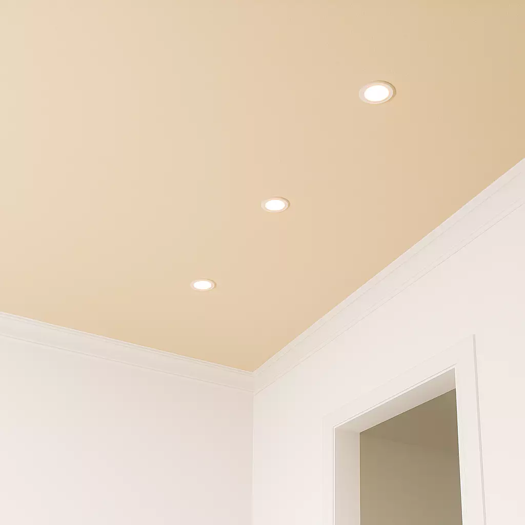 Бежевый натяжной потолок Потолки Всем