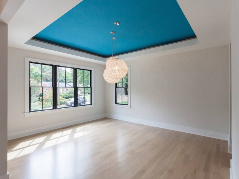 Голубой натяжной потолок Потолки Всем