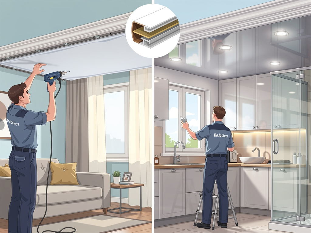 Матовый или глянцевый натяжной потолок: что лучше для кухни, спальни, ванной и гостиной Potolki-Vsem