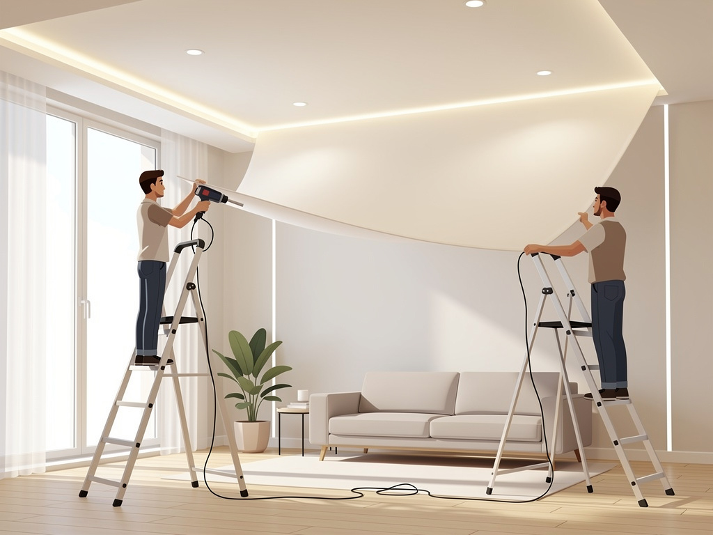 Натяжной потолок в стиле минимализм: как сделать интерьер лёгким, а не «офисным» Potolki-Vsem