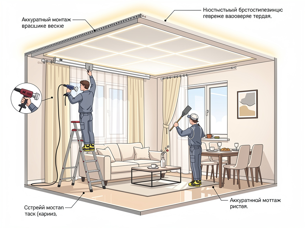 Тренды натяжных потолков 2026: что реально заказывают — матовый, световые линии, ниши Potolki-Vsem